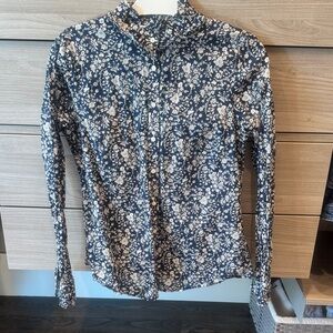 J. Crew Navy Floral Button Down Shirt